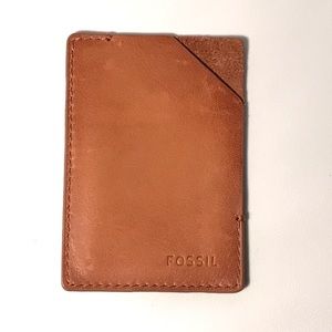 Fossil Card Case in 100% Brown Leather